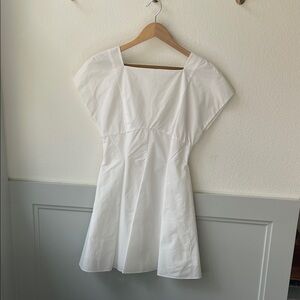 Amanda Uprichard White Square-Neck Mini Dress